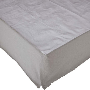 Burlap Dove Grey Fringed King Bed Skirt 78x80x16 VHC Brands - The Fox Decor